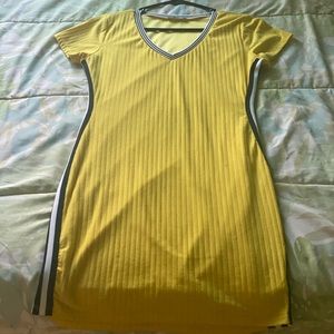 Yellow body con dress